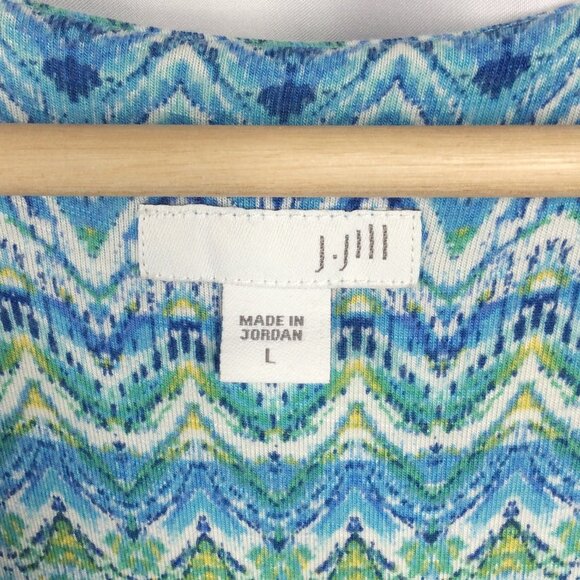 J JIll Maxi Dress Womens Large Blue Green Aegean Sleeveless Tank Surplice V-Neck - Picture 7 of 8